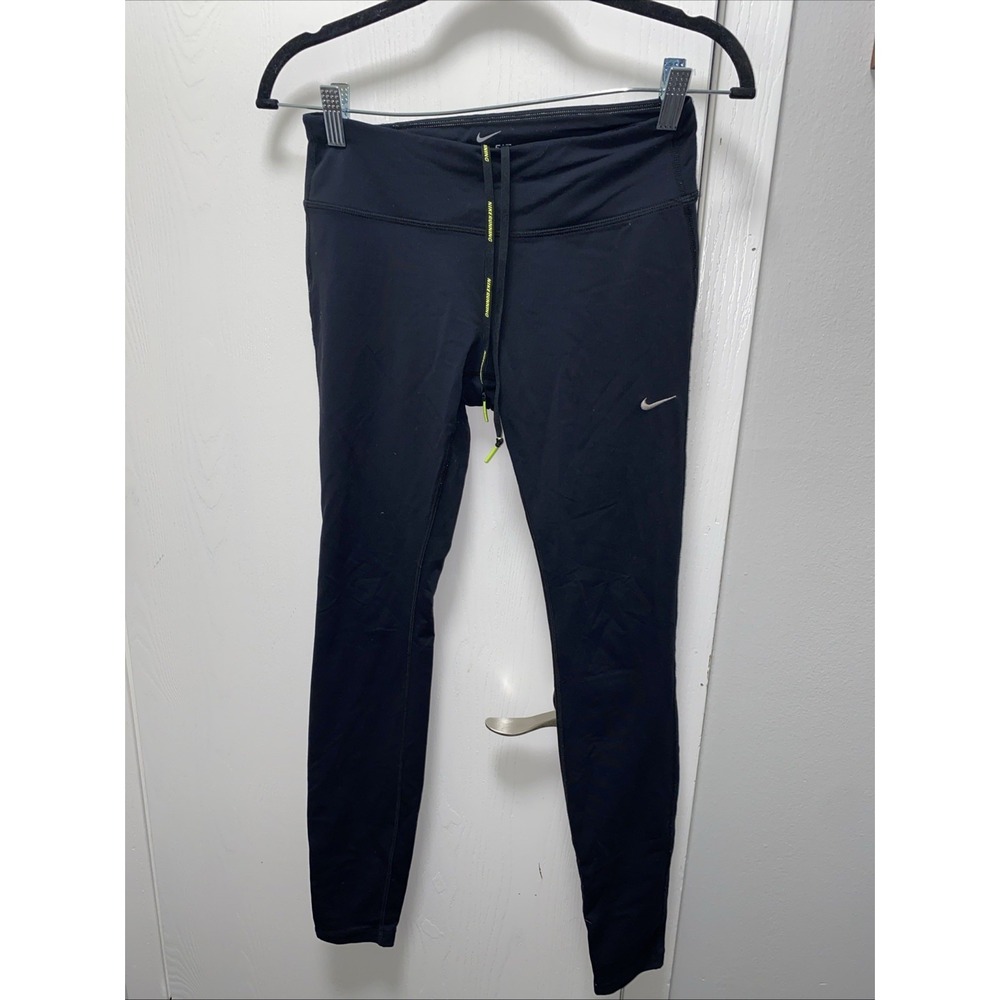 Nike Running Leggings Womens Medium Dri Fit Black Capri Activewear Small